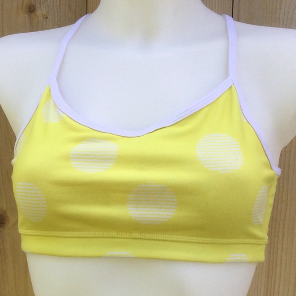 Lululemon yellow/white Y-flow sports bra size 6 - Picture 1 of 6